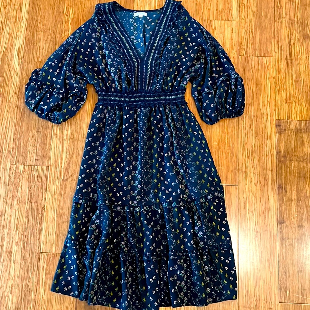 Max Studio floral dress- black large Nordstrom